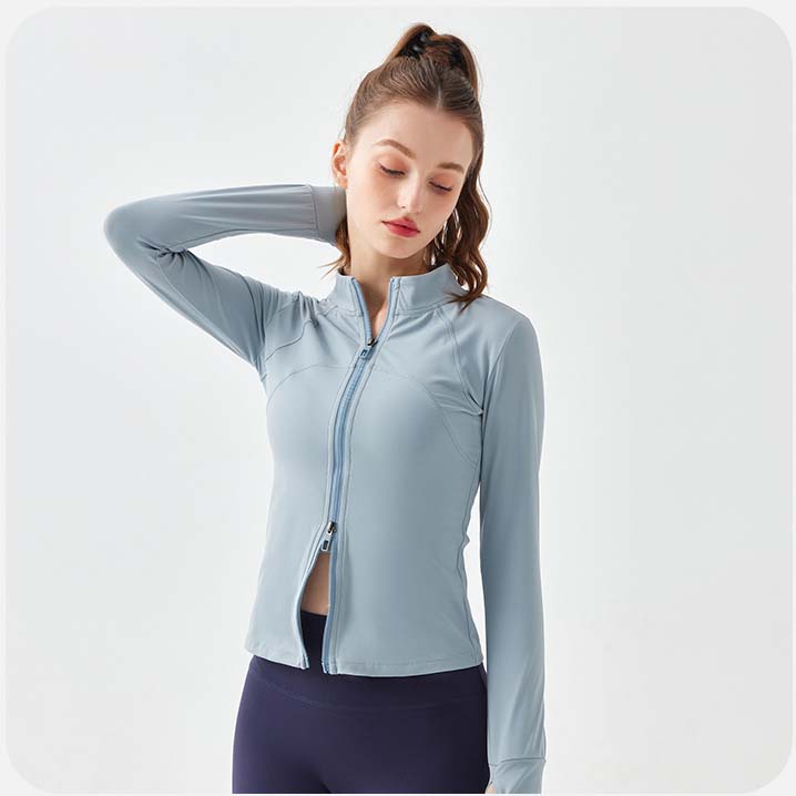 Kurtki dla kobiet, miękko w bawełnianej Slim Fit Athletic Full Women's Full Zip-Up Yoga Trening Runt Track z kciukiem