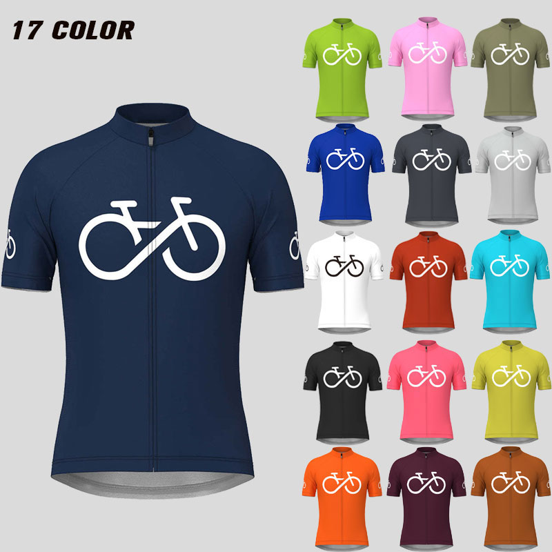 Summer Jersey Men Men Mountain Bike Spandex Mundus Zespół MTB Rowerowe Ubranie rękawy nosze rowerowe koszulę 17 kolorową koszulę