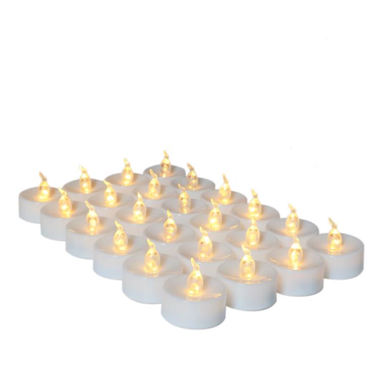 LED Tea Lights Battery Operated Flameless Votive Tealight Landle Flimrande glödlampa Ljus Small Electric Fake Teas Candles Realistic For Wedding Table Gift SN5285