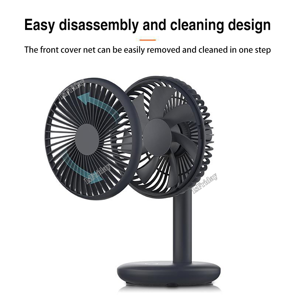 Portable Desk Fan 1200mAh Desktop Tyst Mini Cooling Fan USB Laddning av luftkylare Bordfläkt 4-växlad elektrisk fläkt för hem camping