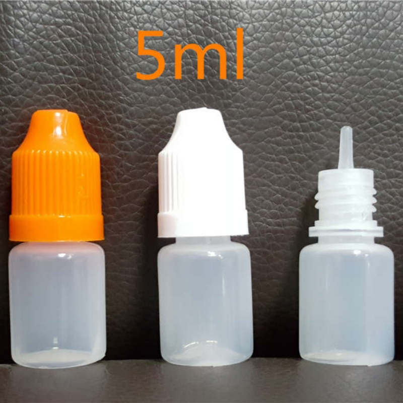 5ml 10ml 15ml 20ml 30ml 50ml Bottiglia di imballaggio in plastica Vapore morbido PE traslucido Contagocce con ago Tappi a prova di bambino oli essenziali Succhi liquidi Imballaggio cosmetico DHL