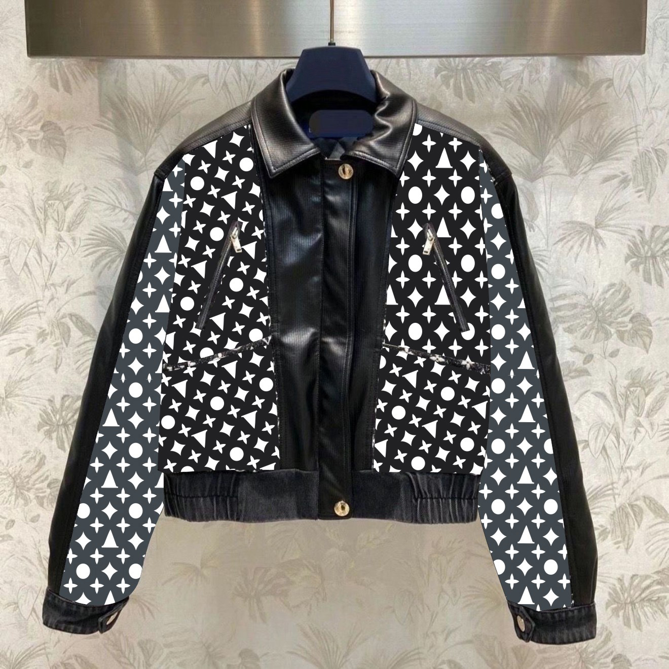 Damesontwerper Lederen jas Vrouwen Korte lagen herfst Springstijl Slim voor Lady Jacket Designer Coat Luxe Designer Woman Jacket