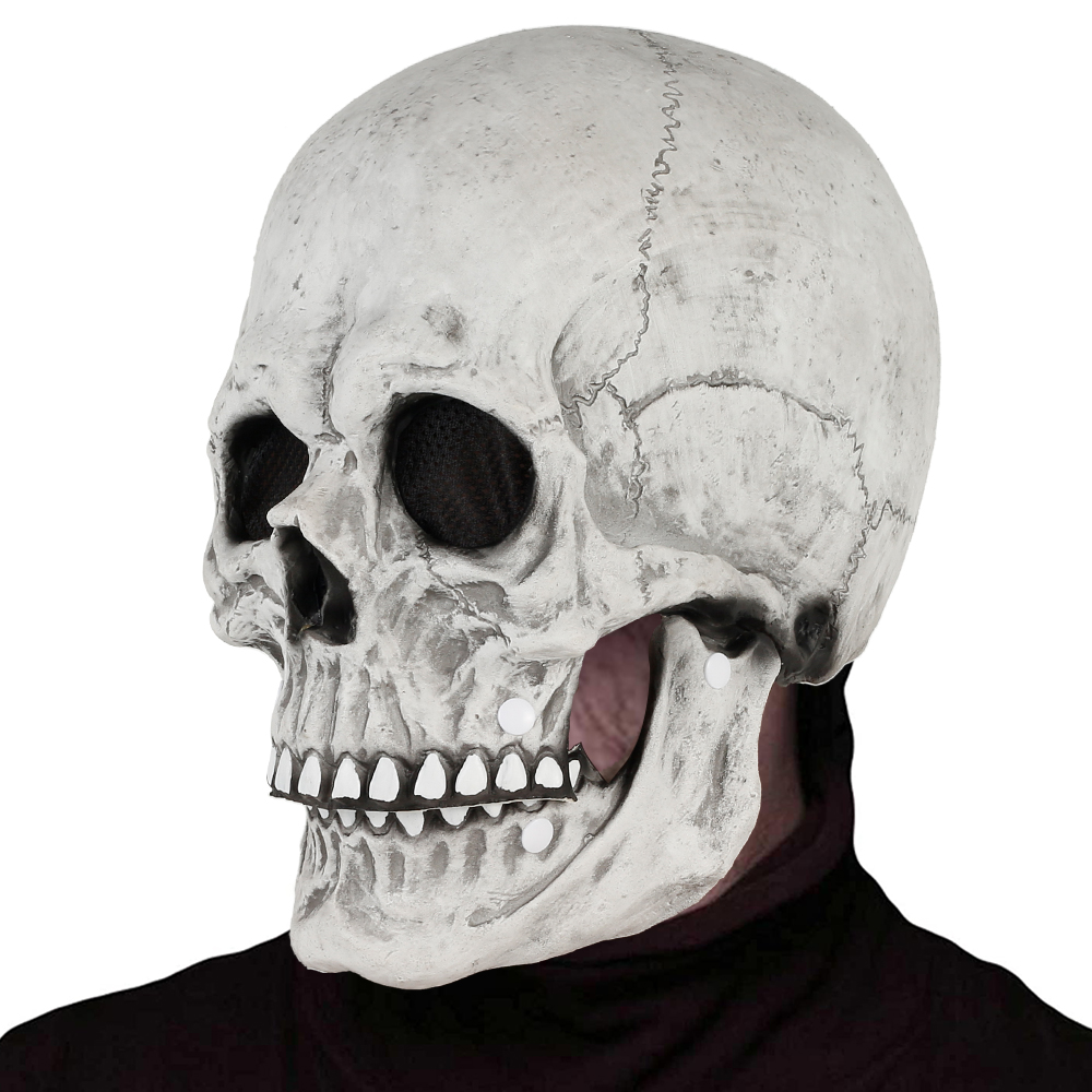 Masque d'Halloween à mâchoire mobile, masque de crâne complet, décoration d'Halloween, masque effrayant d'horreur, décor de fête Cosplay, casque de crâne 2023 921