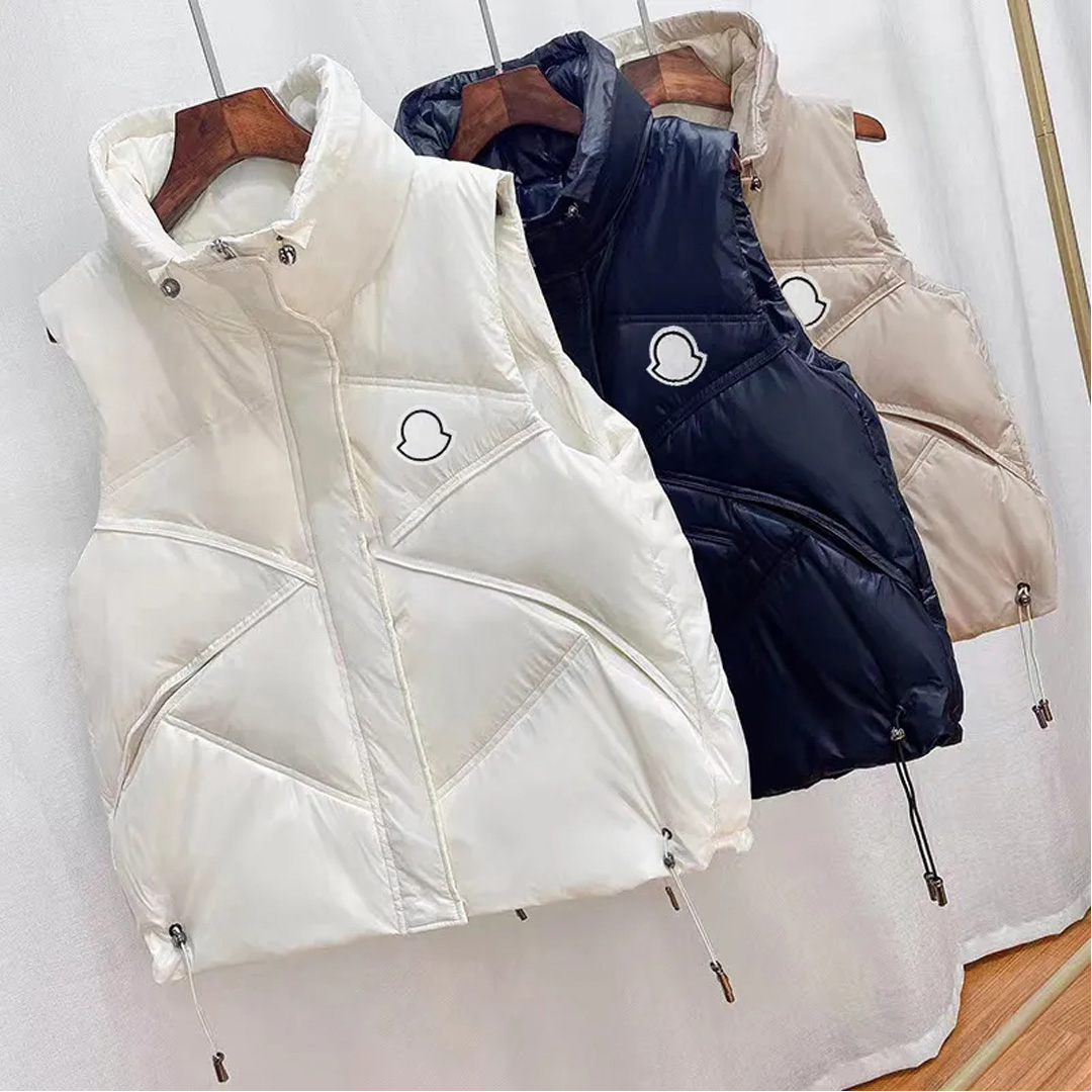 Jaqueta feminina para baixo colete designer de luxo casual inverno quente casaco sem mangas ao ar livre engrossado zíper outerwear