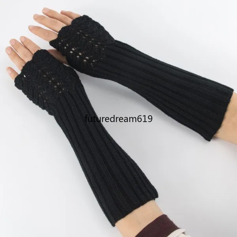 Long Sleeve Winter Knitted Fingerless Mittens Gloves Warm Arm Cover Soft Warm Glove Cuff for Women Girls Fashion