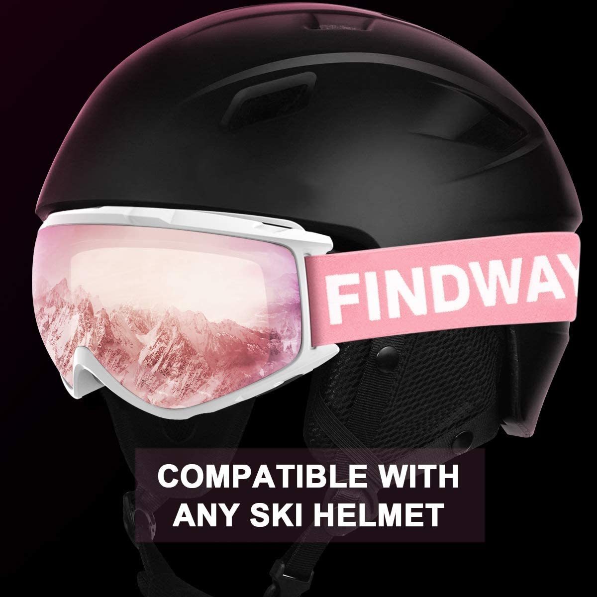 Occhiali da sci Findway Lenti a doppio strato adulti Antiappannamento Protezione UV Design OTG sopra il casco Compatibile Sci Snowboard 230920