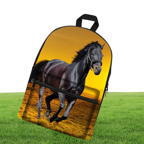 バックパック馬印刷されたキャンバスバックパックティーンエイジガールズ2021スクールバッグ女性ファッション旅行3D動物4008397