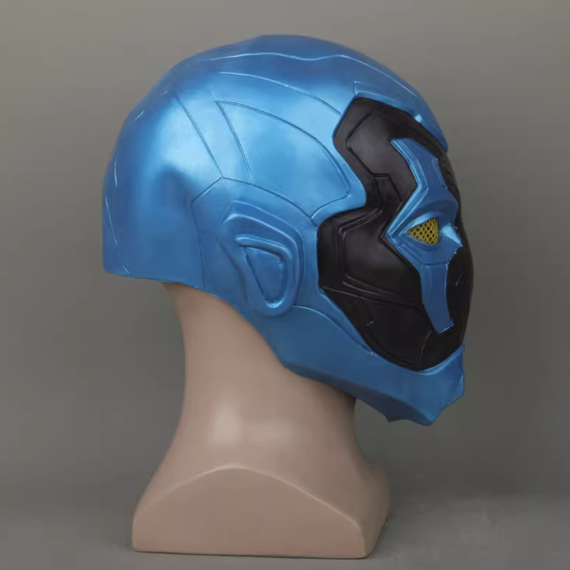 Kostymtillbehör Blue Beetle Mask Cosplay Movie Superhero Jaime Reyes Latex Hjälm Vuxen Unisex Halloween Party Prop Accessories