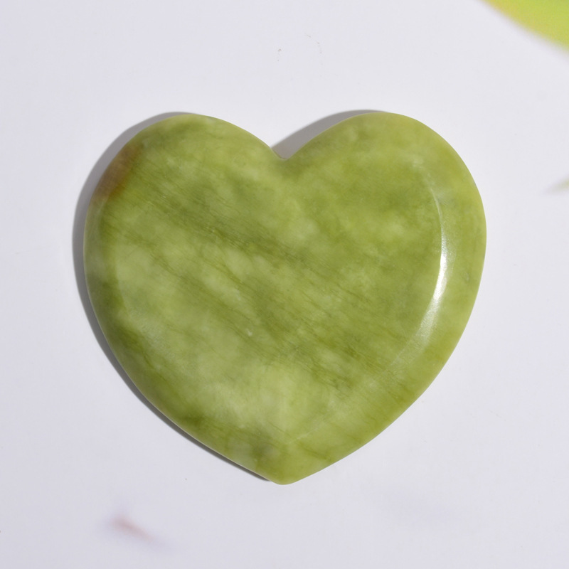 W kształcie serca narzędzie do twarzy gua sha naturalne zielone jadeiczne guasha desek do skrobania do twarzy pełne ciało przeciw starzeniu się misaż skóry masażer skóry masażer