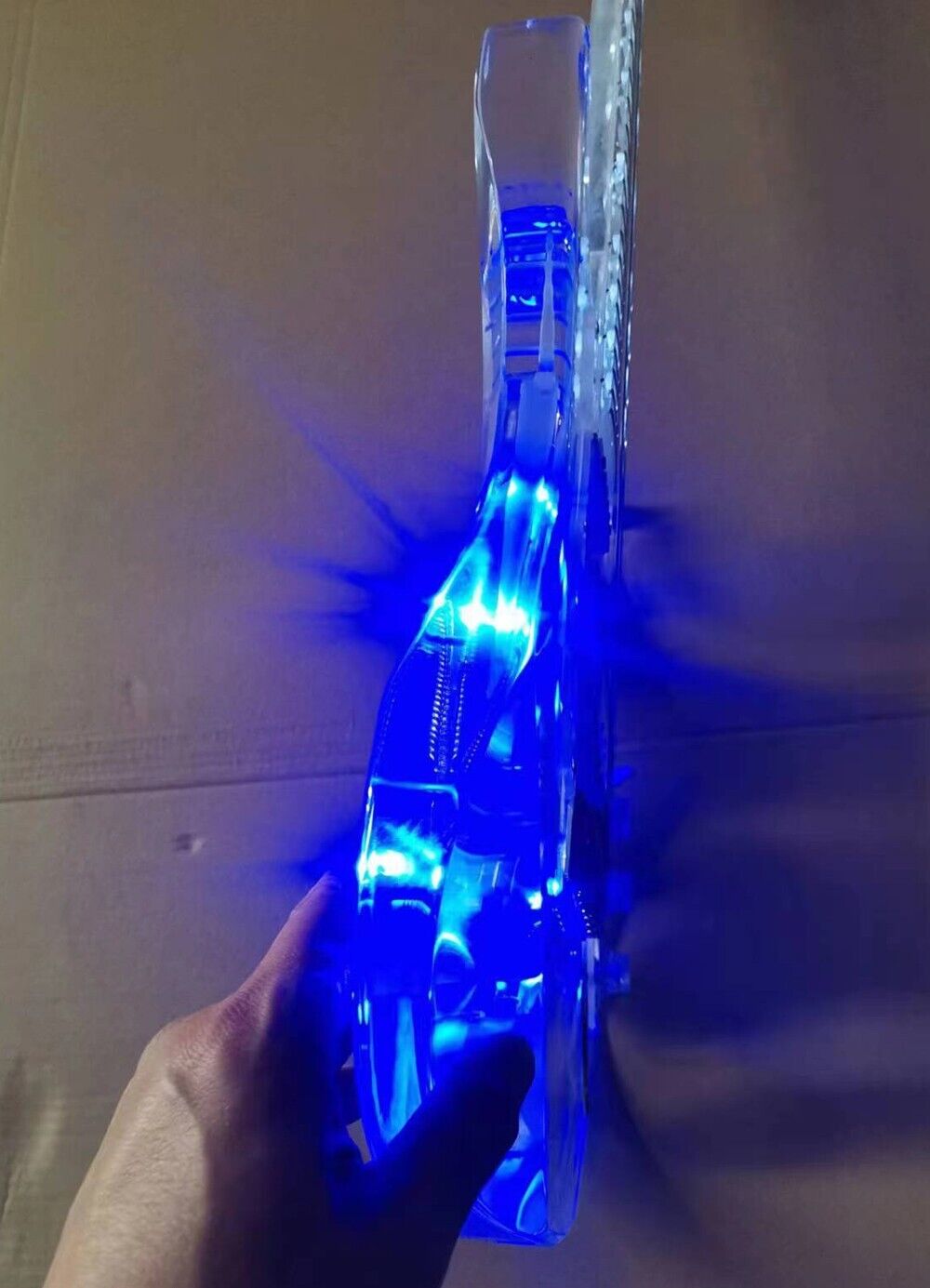 Chitarra elettrica acrilica ST di alta qualità con luce led blu