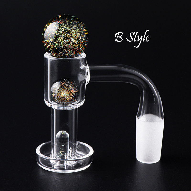 Smoking Accessories Flat Top Terp Slurper Quartz Banger 2mm Wall With 22mm And 14mm marble 6mm Pill & pearl Female Male For Glass Bongs Rigs