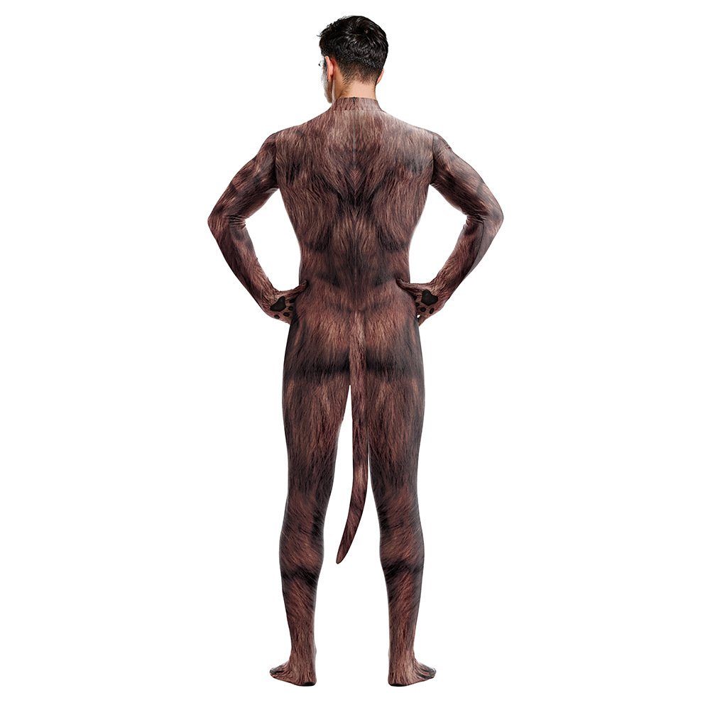 Catsuit Costumes Sexy Orangutan Slim Jumpsuit Catsuit Fantasy Cosplay Costume Halloween Gorilla Zentai Men Women Unisex Temptation Tail Bodysuit