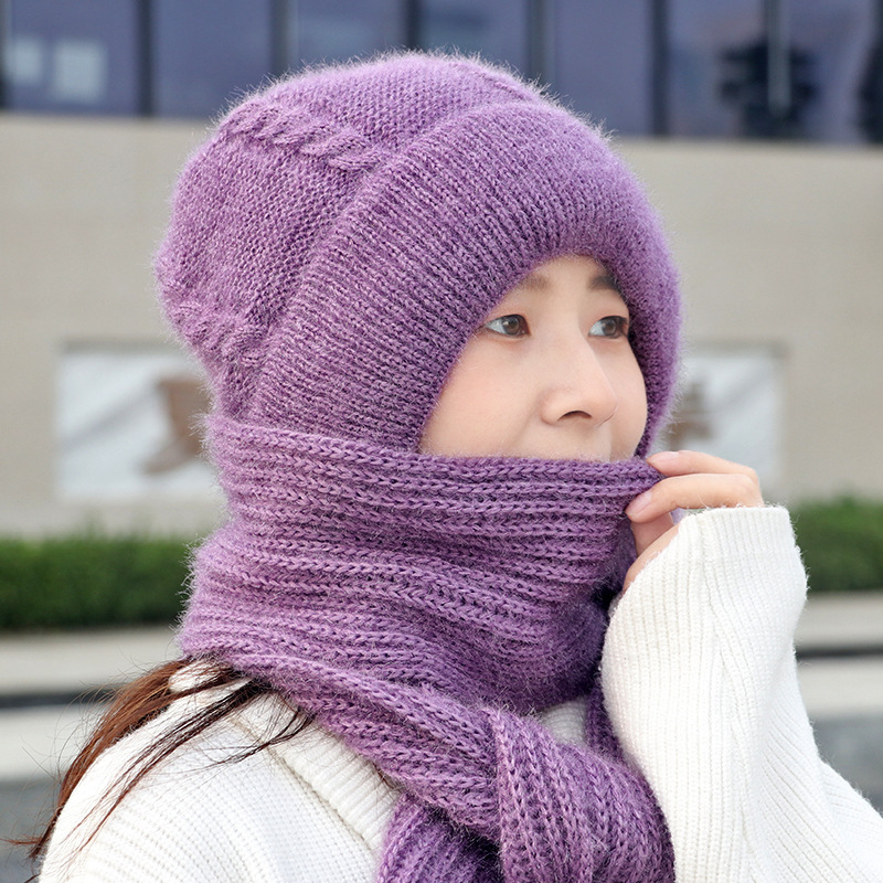 Automne et hiver nouveaux chapeaux pour les femmes plus polaire épaissie écharpe froide un chapeau torsion chaud chapeau chignon tête tricoté chapeau de laine