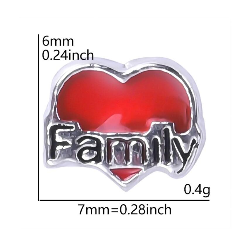 Charms 20 StückSilber vergoldeter Buchstabe Familie Mama schwimmende Fensterplatten passend für jedes magnetische Memory-Glas-Medaillon