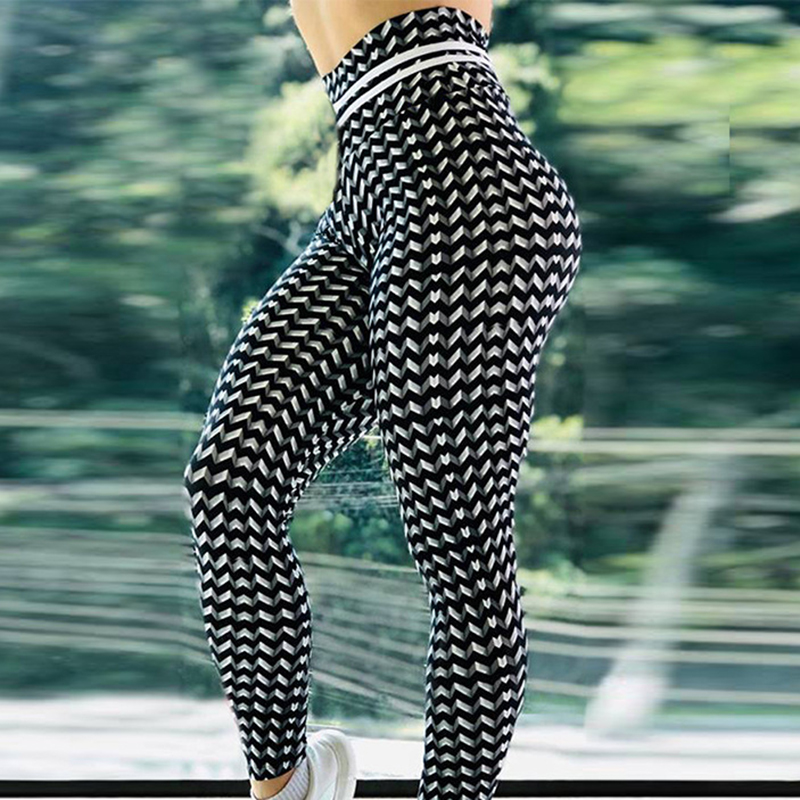 フィットネスレギンスウーマンデジタル印刷プッシュアップタイツトレーニングスポーツジェギングス女性服パンツジムレギンストレッチズボン