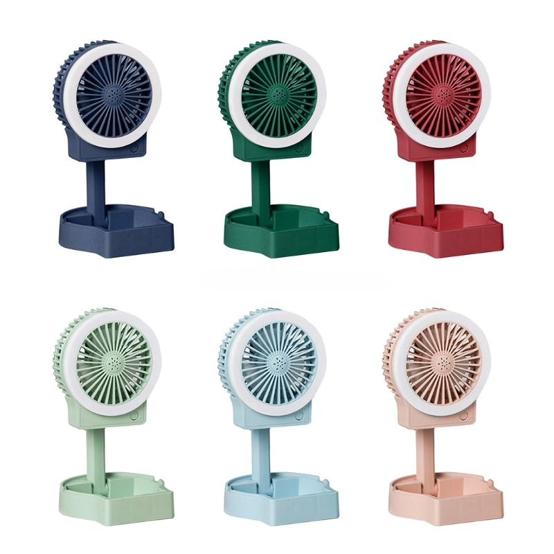 Portable Fan Mini Desktop Fan Battery Models USB Fan 3 Speed with LED Light