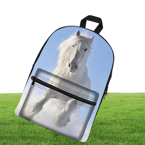 Rucksackpferde gedruckte Leinwand Rucksäcke Teenage Girls 2021 Schulbeutel Frauen Fashion Travel 3D Animal2609885