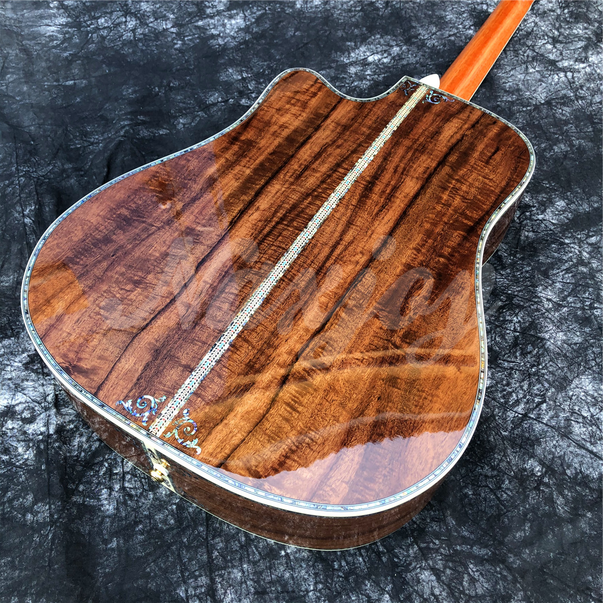 Cutaway 41 pollici D Style All Koa Wood Acoustic Guitar Intarsi in vero abalone Albero della vita