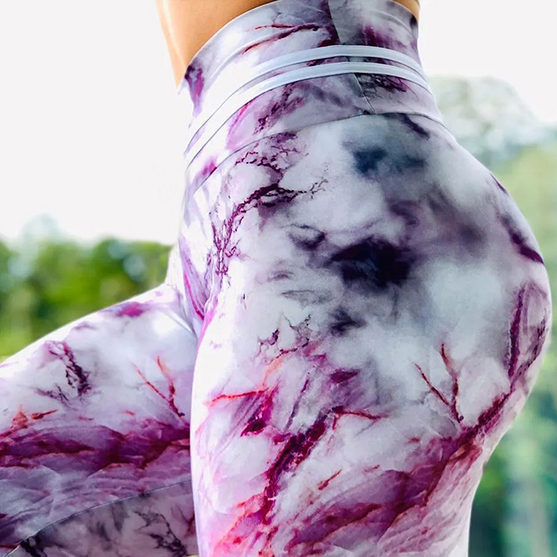 2023 nieuwe vrouwen hoge taille push-up leggings sexy fitness leggings mode marmeren print jeggings yogabroek