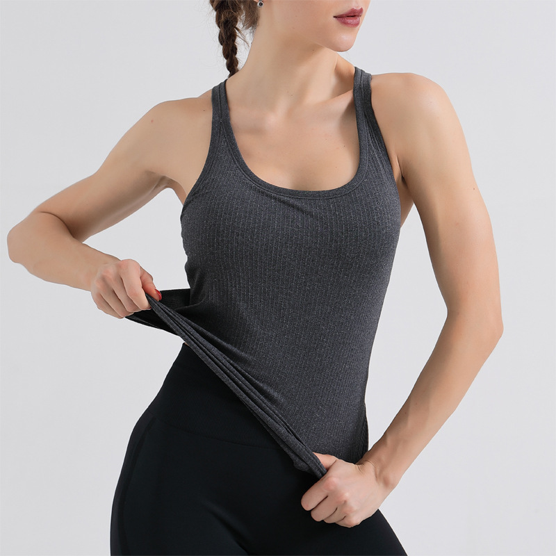 AL-022 Gym Yoga Bra Backless Crop Top Women Crew Neck With Gym Off Shoulder Sexy Tank Tops Fitness Cami Casual Summer