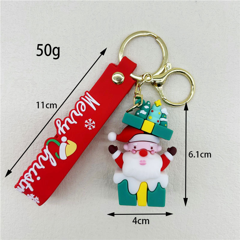 Porte-clés père noël pour téléphone portable, nouveau, sac de voiture, bonhomme de neige de noël, pendentif machine de poupée, petit cadeau