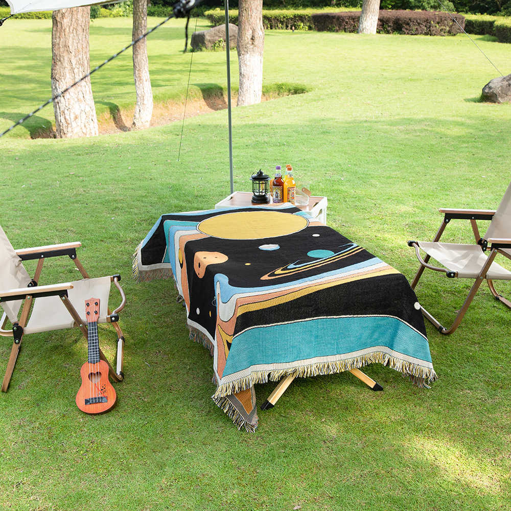 Battaniye piknik battaniye boho kamp dama tahtası piknik ağırlıklı battaniye yatak dikiş battaniye kanepe atar coraline ev tekstil hkd230922