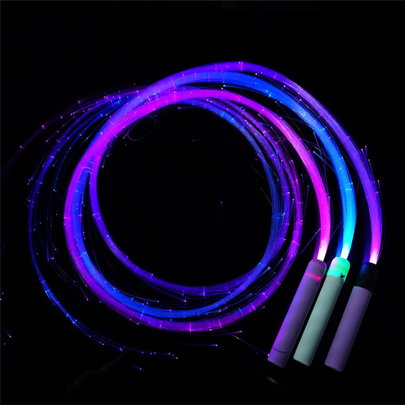 LED Fibre Optic Whip 360 ﾰ Super jasne światło Rave Toy Pixel Flow Lace Festival Night Atmosphere Props na imprezę