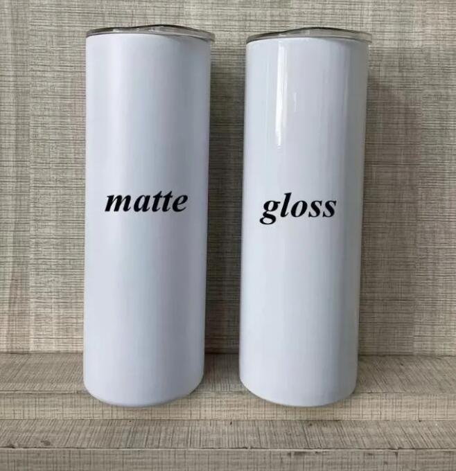 USA Warehouse 20oz 30oz Sublimation Matte مستقيم Tumbler Gloss Tumbler Matte Tumblers Tumblers مقاوم للصدأ الفولاذ المقاوم للصدأ القدح المعزول سفر 25 مساءً