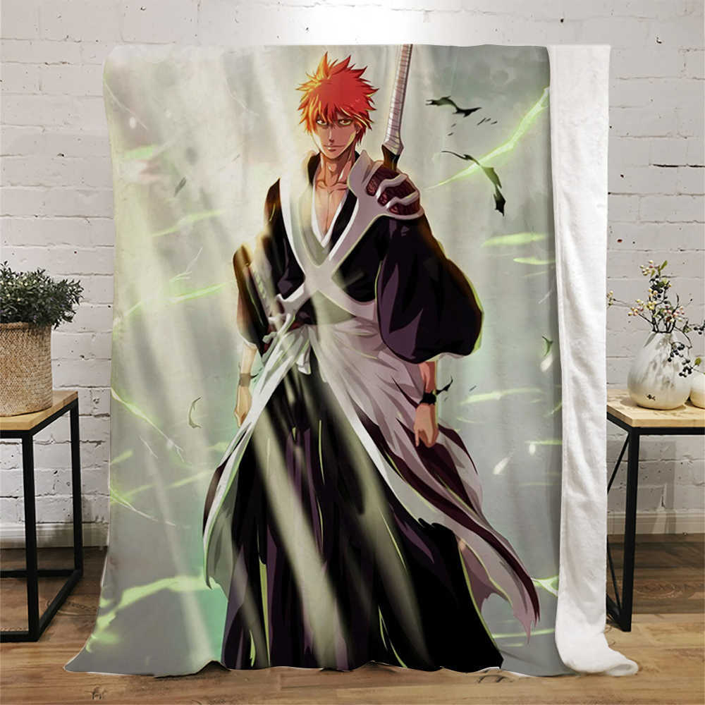 Couvertures CLOOCL mode flanelle couvertures dessin animé Anime BLEACH 3D imprimé couverture bureau sieste climatiseur jeter couette HKD230922