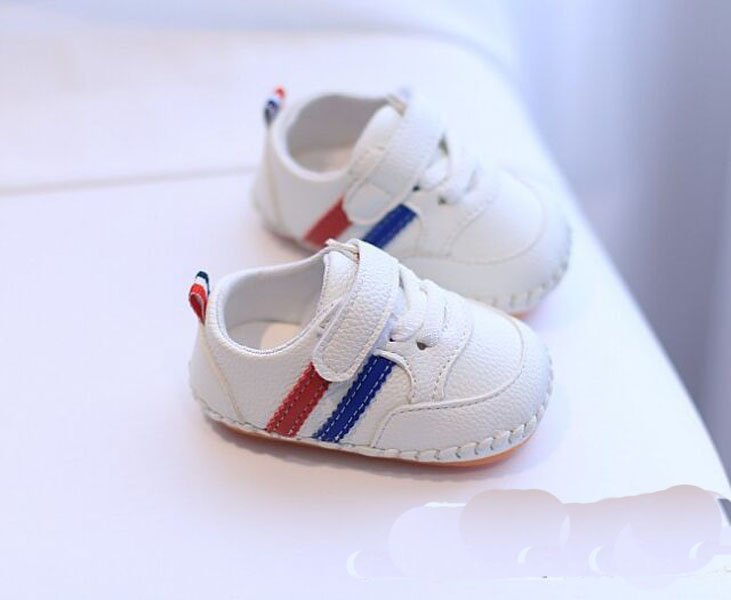 Newborn Baby Shoes Boys First Walkers Shoes Infants soft bottom Anti-skid Prewalker Sneakers 0-18 Months Gift Blue red /orange