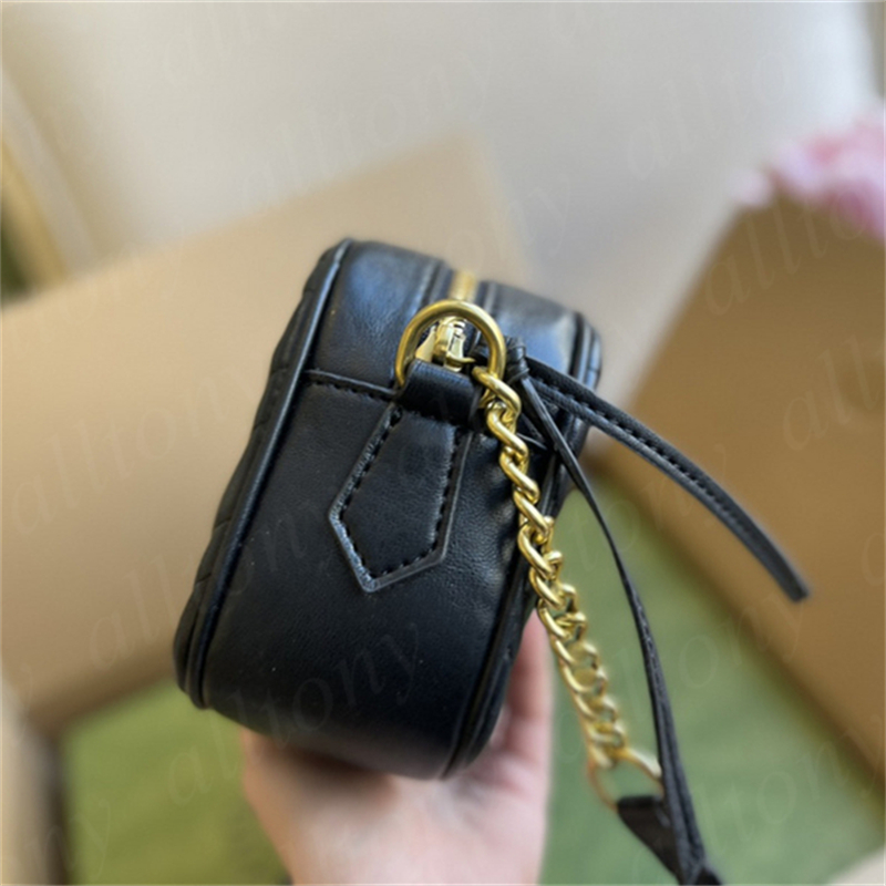5A sac à bandoulière design sac à main à rayures classiques chaîne en or en cuir couleur unie sac de messager à rayures carrées pour dame