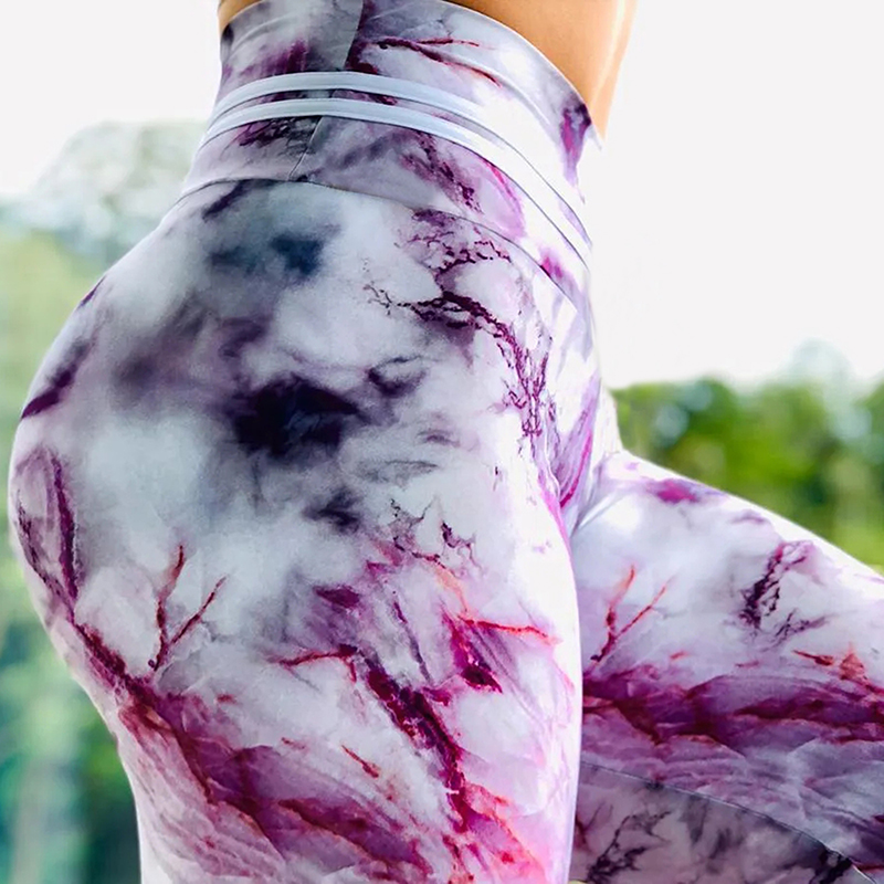2023 nieuwe vrouwen hoge taille push-up leggings sexy fitness leggings mode marmeren print jeggings yogabroek