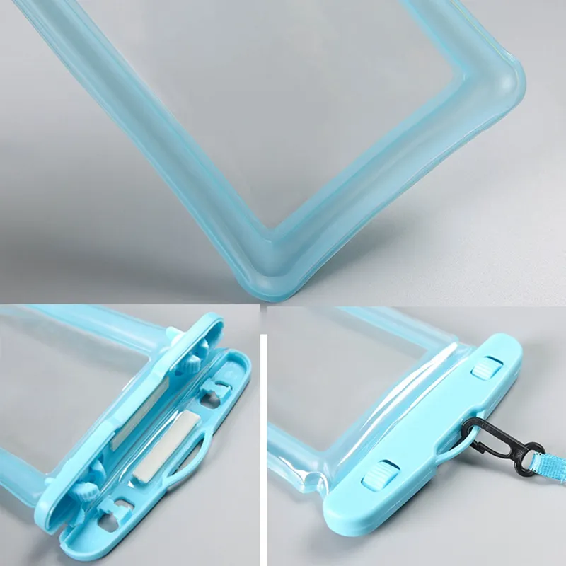 6 Inch Waterproof Mobile Phones Pouch Floating Airbag Swimming Bag PVC Protective Cell Phone Case For Swim Diving Surfing Beach Use 0922