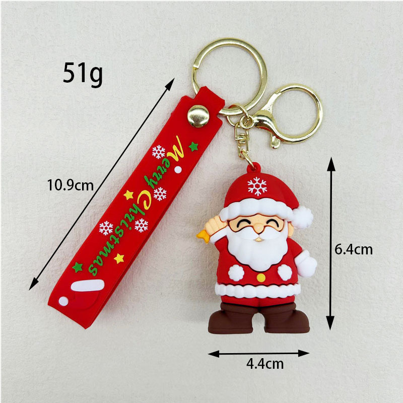 Fashion cartoon key ring New Christmas keychain car bag Snowman Reindeer Christmas keychain doll machine pendant gift