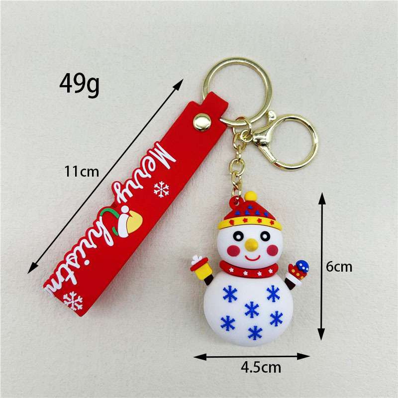 Pour pendentif de sangle de téléphone portable nouveau père noël porte-clés sac de voiture noël bonhomme de neige porte-clés poupée machine pendentif petit cadeau pendentif