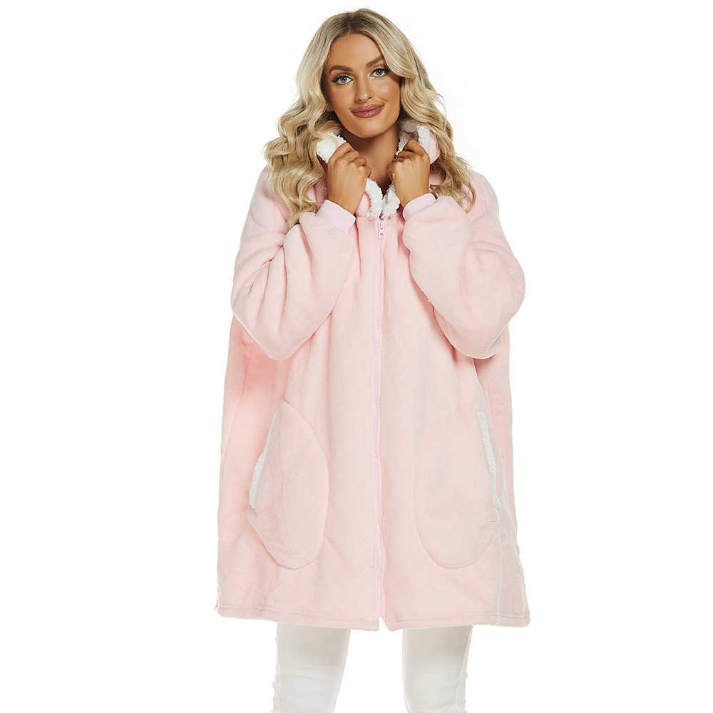 Coperte Coperta oversize con cappuccio Sherpa con tasca Coperta in pile spessa e calda indossabile adulti Perfetta rilassarsi e rilassarsi HKD230922