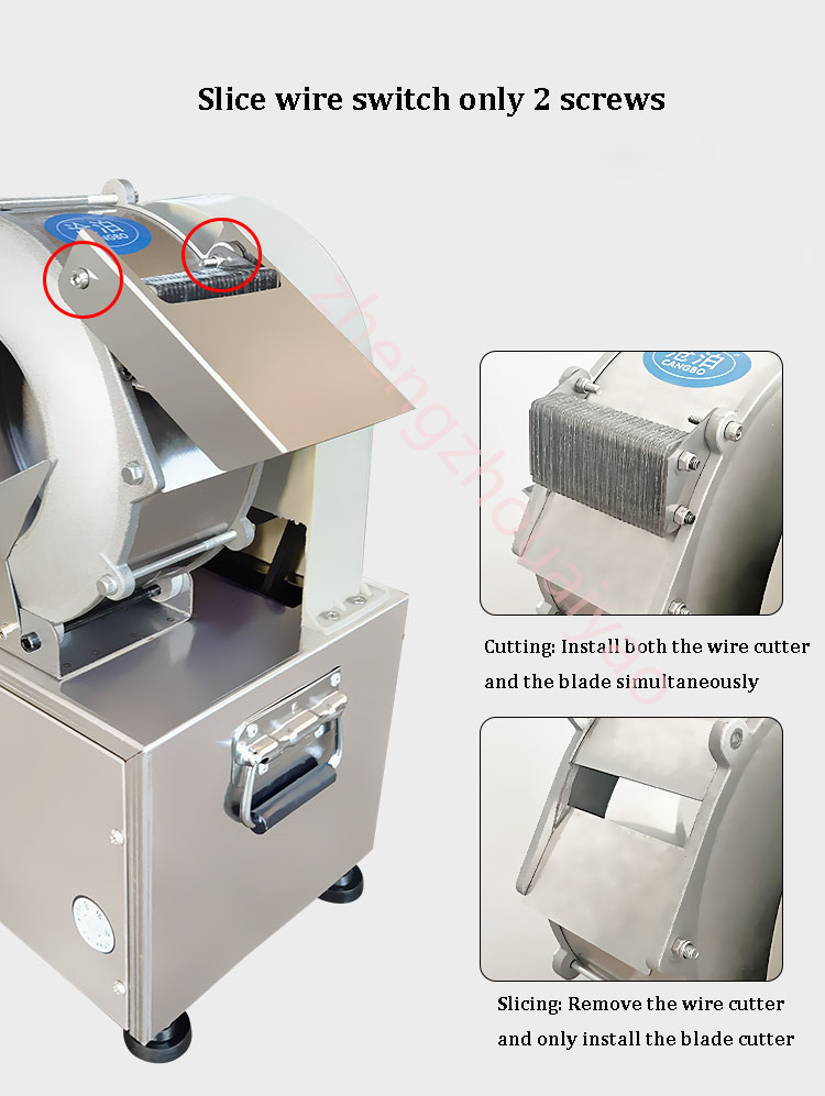 Cortador elétrico comercial, processador de vegetais, batata, cenoura, máquina de corte automática