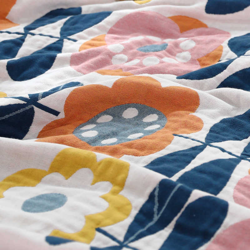 Couvertures Couvertures et jetés en coton japonais fleurs de gaze serviette de canapé couverture de climatisation d'été doux couvre-lit de loisirs draps boho HKD230922