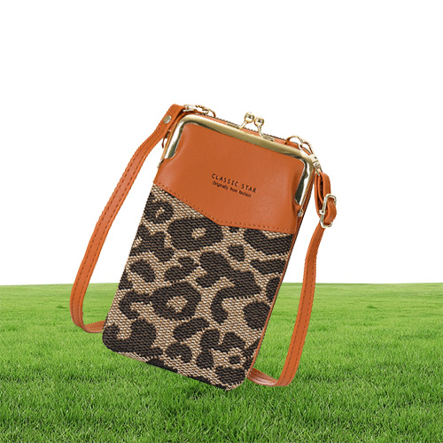 Ganze Fabrik Damen vertikale Brieftaschen Retro Leopard Mobiltelefons Taschen Einfacher Jokerfarben Farbanpassung Leder Kupplungsbeutel Street TR4300105