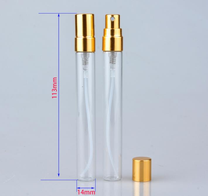 1000 pçs/lote 10ML Frasco de Perfume Recarregável De Vidro Portátil Com Atomizador Recipientes Cosméticos Vazios Com Pulverizador Para Viagens SN872