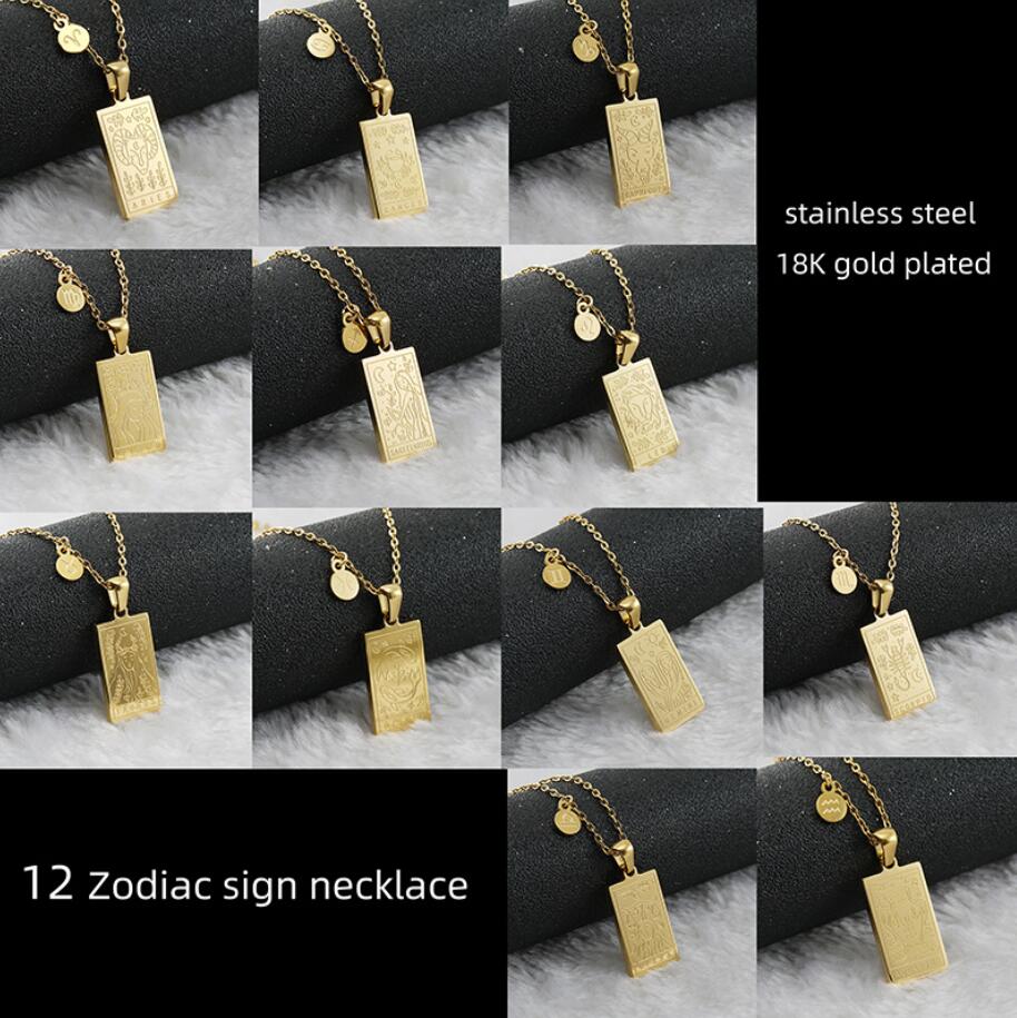 Roestvrij stalen sterrenbeeld ketting voor vrouwen Vintage sterrenbeeld Weegschaal hanger ketting kraag esthetische sieraden