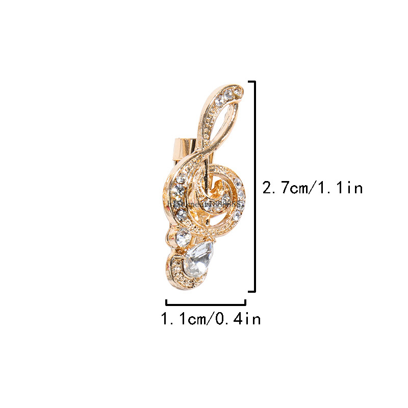 New Rhinestone Music Pin Brooch Musical Note Brooch Pin Metal Pin Singer Concert Luxury Jewelry Ladies Men Accessories Jewelry