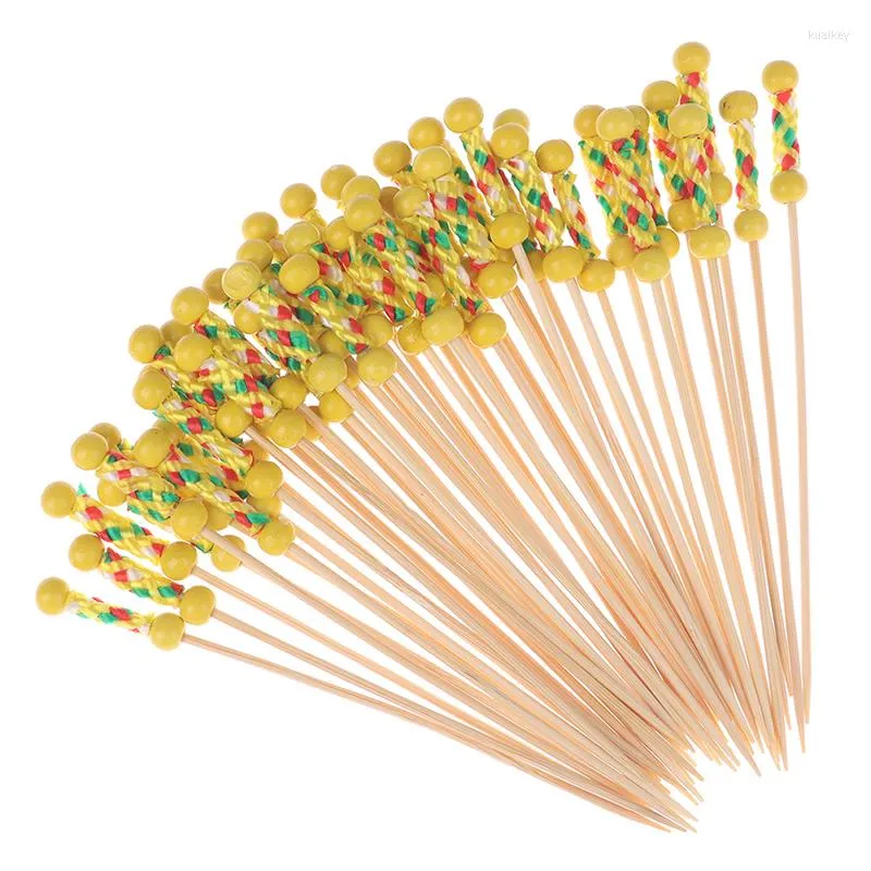 Dinnerware Sets /Pack Creative Fruit Fork Cocktail Stick Bamboo Skewers Candied Haws Used For Buffet Wedding Decoration