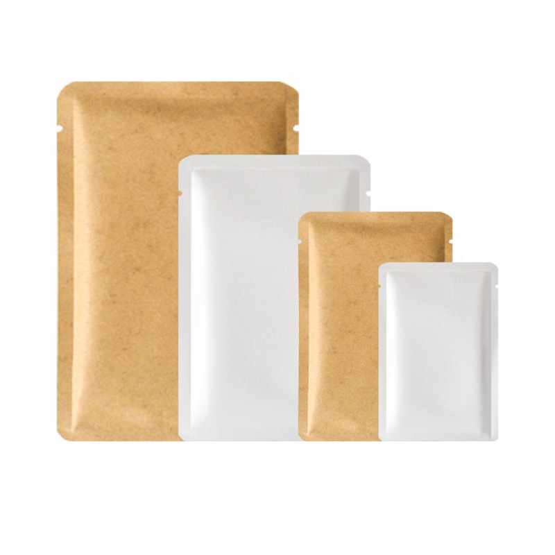 Tjockt Kraft Paper Open Top Package Väskor Matpulver flytande platt aluminiumfolie Innervärmeförseglingbar Kraftförpackning Pouch