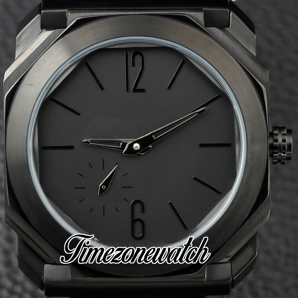 Nowy Octo Finisimmo 103077 Automatyczne mechaniczne męże Watch Black Dial Pvd All Black Steel Bransoletka Limited Edition Watche TWBV TimeZoneWatch Z05K