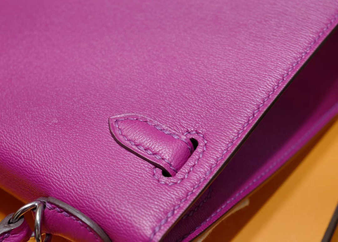 Un bolso de lujo Kaily Ari serie hecha a mano mini generación 2 línea de cera piel de cabra rosa en polvo bolso diagonal de cuero para mujer