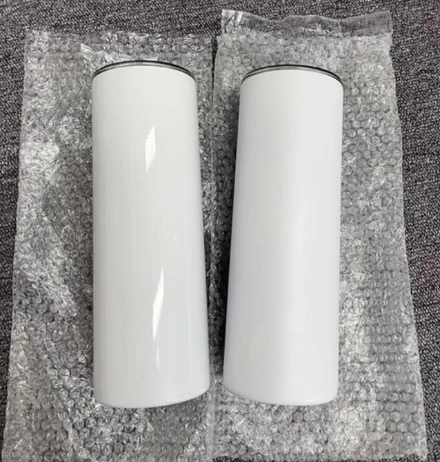 ABD Depo 20oz 30oz Sublimasyon Mat Düz Tumbler Parlatıcı Tumbler Mat Skinny Tumblers Paslanmaz Çelik Kupa Vakum Yalıtımlı Seyahat Kupa A Basay