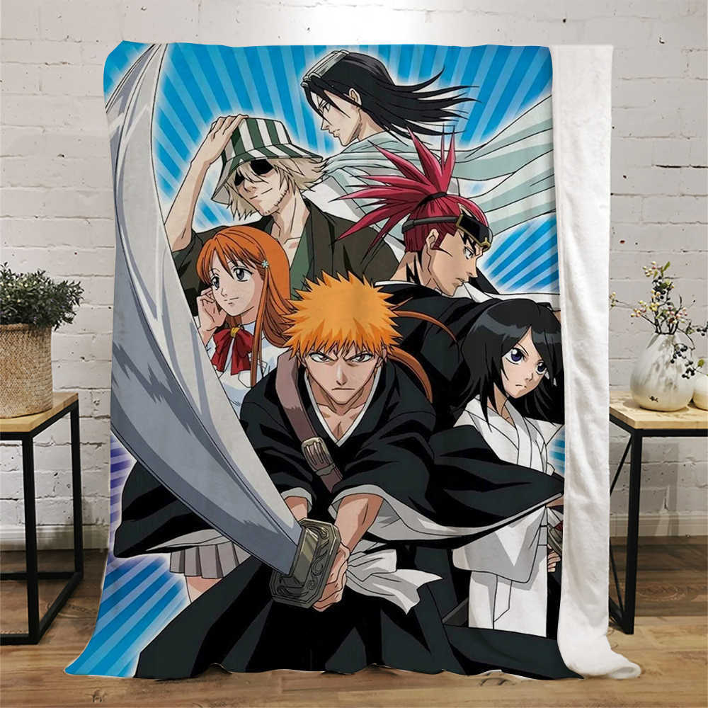 Couvertures CLOOCL mode flanelle couvertures dessin animé Anime BLEACH 3D imprimé couverture bureau sieste climatiseur jeter couette HKD230922