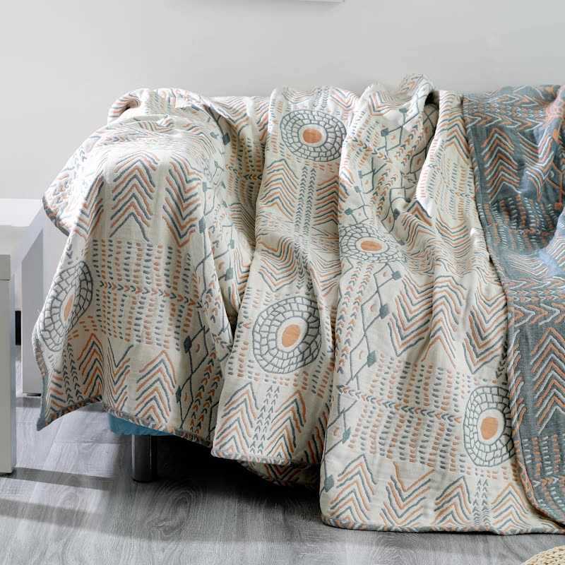 Blankets Cotton Gauze Muslin Hrow Blanket Towel Blanket Soft Throw Plaid for Adults on The/Bed/Sofa/Plane/Travel Bedding Bedspread T HKD230922