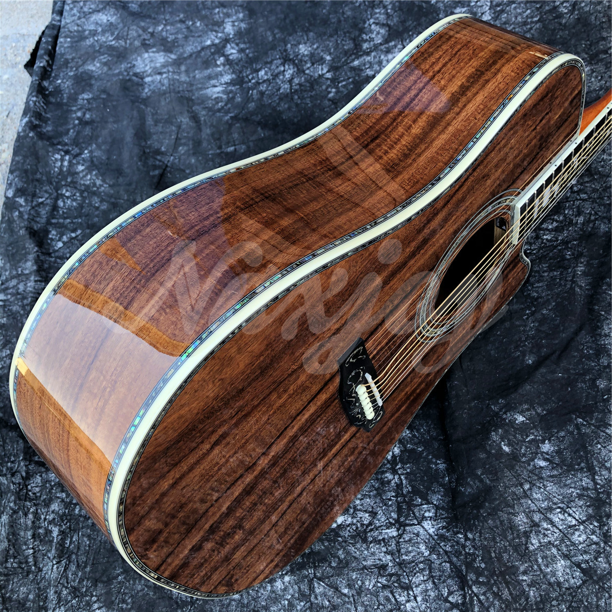 Cutaway 41 pollici D Style All Koa Wood Acoustic Guitar Intarsi in vero abalone Albero della vita